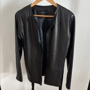 J Brand Black Leather Jacket Slim Tailored Fit